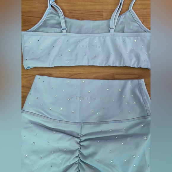 Agent 84 Light Blue Rhinestone Matching Activewear Set - Picture 4 of 5